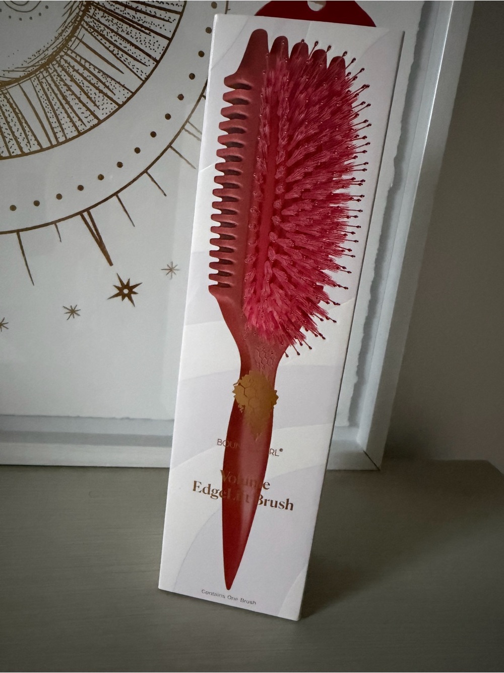 Bounce Curl Volume Edge Detangling Brush in Ruby